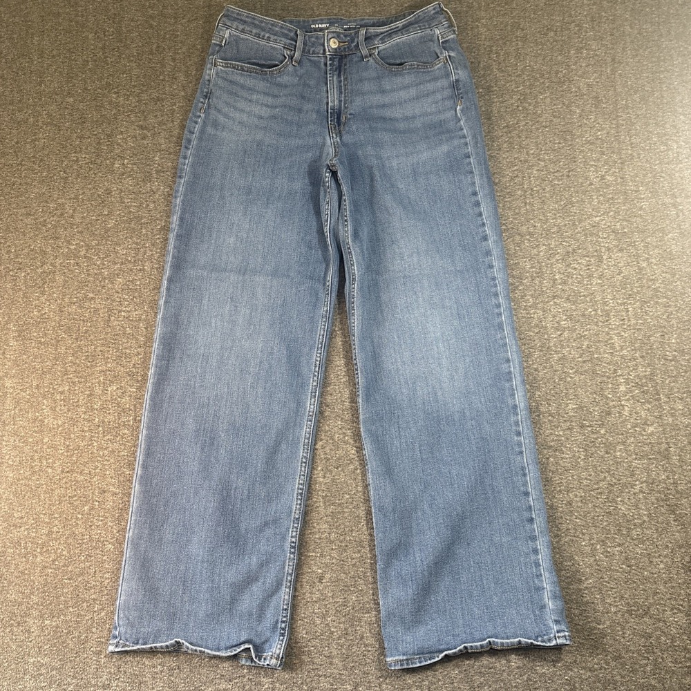 Old Navy Womens Size 12 High Rise Wow Wide Leg Blue Jeans